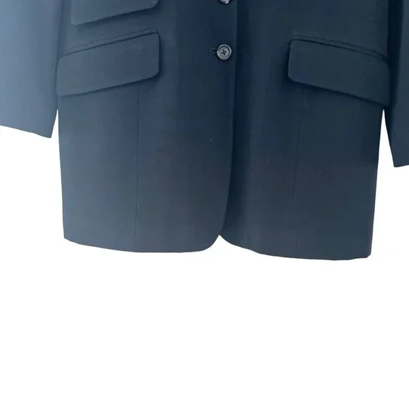 Ralph Lauren LRL Women's Black 100% Wool Blazer Size 6 Lined - Picture 4 of 15